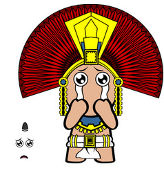 Aztec Kid Mexican God Cartoon