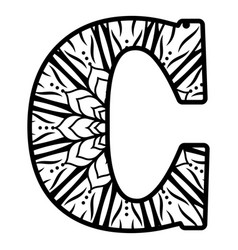 C Letter Mandala Alphabet Element