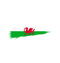 Flag Wales In Grunge Brush Stroke