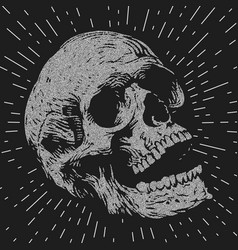 Human Skull Retro Style