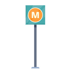 Metro Station Sign Icon Cartoon Street