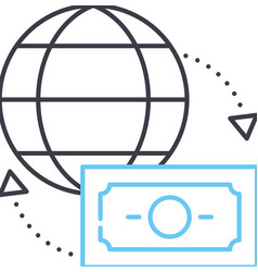 Wire Transfer Line Icon Outline Symbol