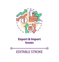 Agro Export And Import Issues Concept Icon