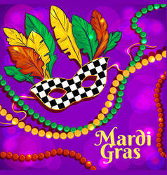 Colorful Background With Mardi Gras Mask