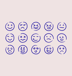 Emoji Faces With Various Emotions Funny Doodle