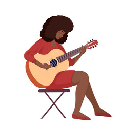 Flat Clipart Of A Cute African-american Woman