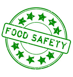 Grunge Green Food Safety Word With Star Icon