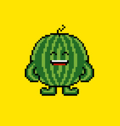 Pixel Art Watermelon Character