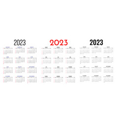 Set Of Calendar 2023 Year