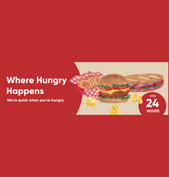 Facebook Ads Template With American Fastfood