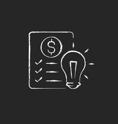 Financial Literacy Chalk White Icon On Dark