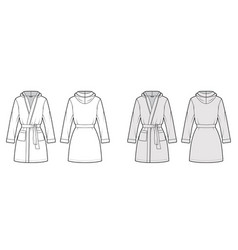 Hooded Bathrobe Dressing Gown Technical Fashion