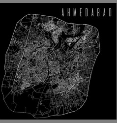 Ahmedabad City Province Map Poster India