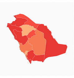 Colorful Saudi Arabia Divided Map