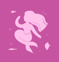 Flat Design Mermaid Silhouette