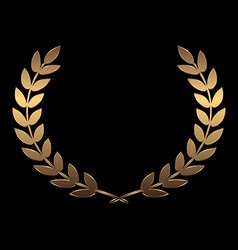 Gold award wreaths laurel on black background Vector Image