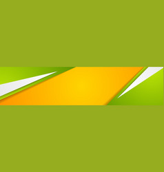 Green Orange Paper Corporate Abstract Banner