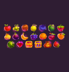 Casino Slot Machine Match Game Fruit Ui Icon Set