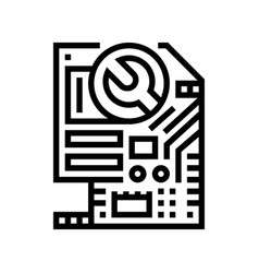 Motherboard Repair Computer Line Icon