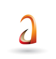 Orange And Red 3d Horn Like Letter