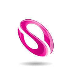 Pink Abstract Oval Curvy Letter S Icon