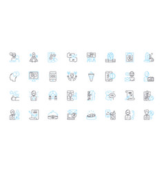 Client Loyalty Linear Icons Set Commitment