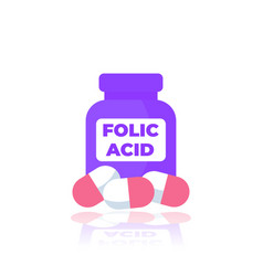 Folic Acid B9 Vitamin Icon On White