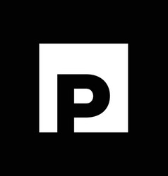 P Company Name Initial Letter Icon On Square