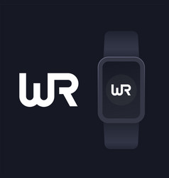 Wr Monogram Letters Logo Design With Smart Watch