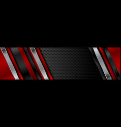 Abstract Red Black Technology Web Banner Design