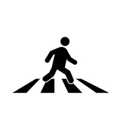 Man Walking On Pedestrian Crossing Icon