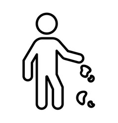 Simple Outline Of Rude Man Throwing Trash On Floor