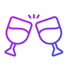 Cheers Outline Icon Modern Colored Outline