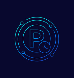 Parking Time Icon Linear Design