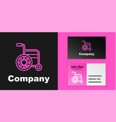 Pink Line Wheelchair For Disabled Person Icon