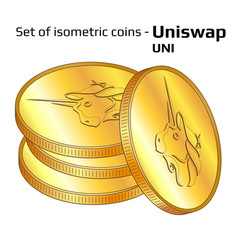 Set Of Gold Coins In Stack Uniswap Uni