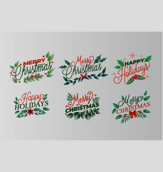 Vintage Christmas Labels Set Design