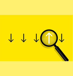 Business Concept With Arrows And Magnifying Glass