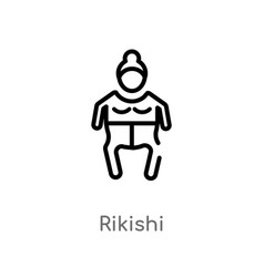 Outline Rikishi Icon Isolated Black Simple Line