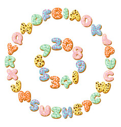 Round Pattern With Donut Letters And Numbers