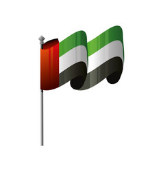 Uae National Day Waving Flag In Pole