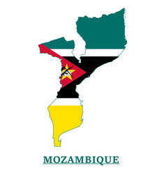 Mozambique National Flag Map Design