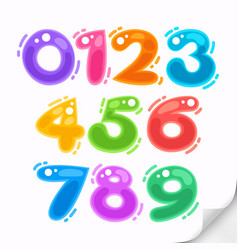 Cartoon Style Colorful Doodle Numbers