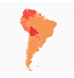 Colorful South America Divided Map