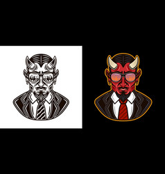 Devil Man In Suit Character Two Styles Black