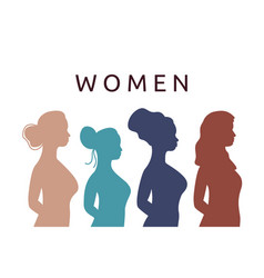 Female Silhouettes In Profile Group Of Women