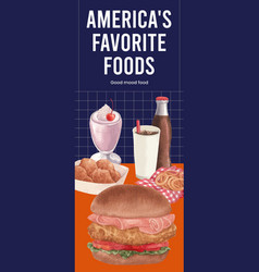 Infographic Template With American Fastfood