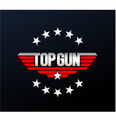 Top Gun Typography Silver Red Icon Topgun