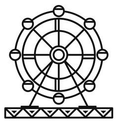 Ferris Wheel Symbol Funfair Attraction Line Icon