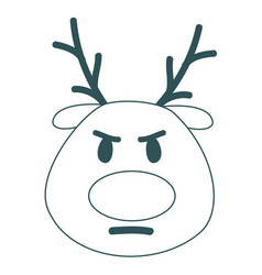 Frown Reindeer Face Green Stroke Emoticon 46